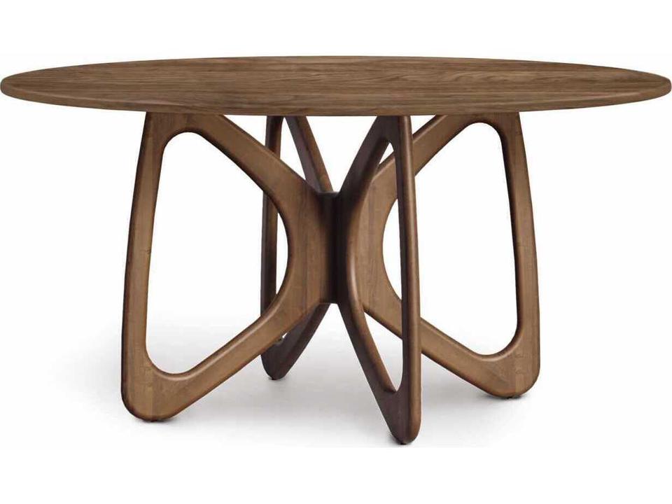 Butterfly 54-Inch Round Dining Table in Natural Walnut