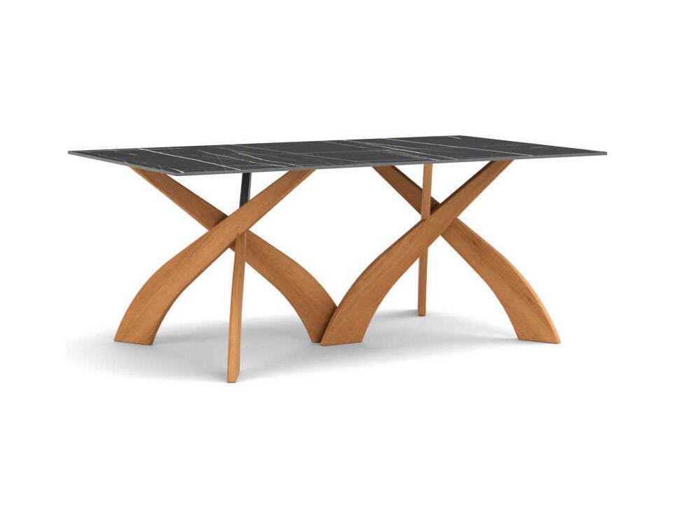 Entwine 72-Inch Rectangular Dining Table with Sintered Stone Top and Walnut Base