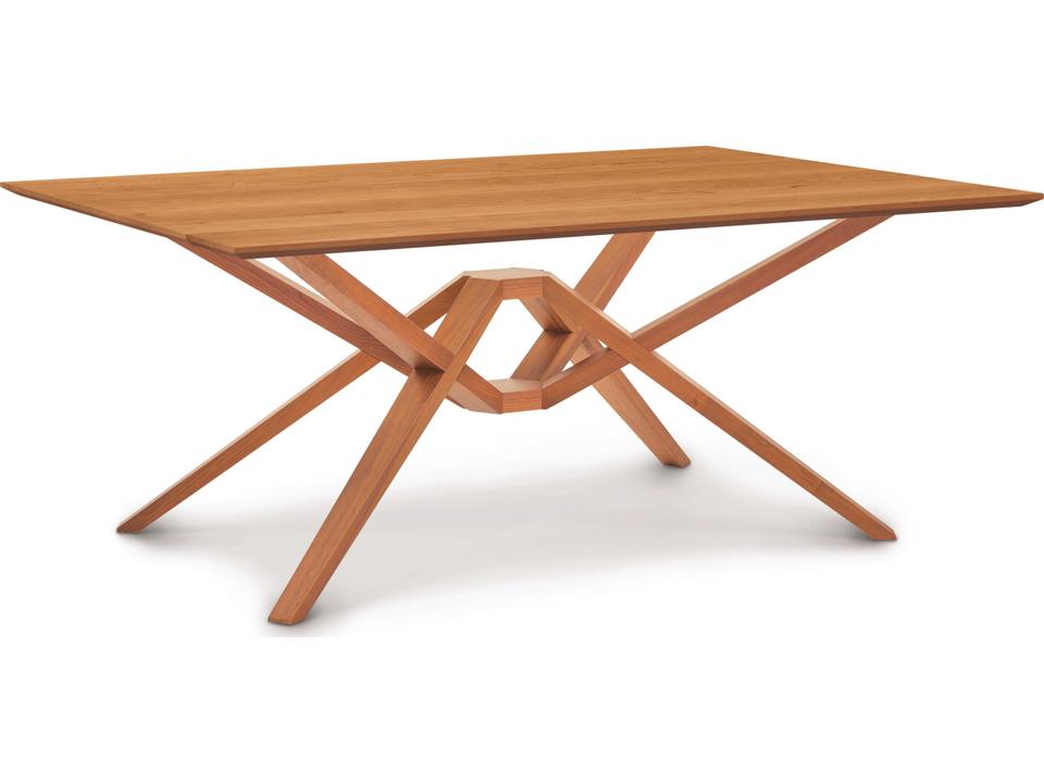 Exeter 84-Inch Rectangular Solid Hardwood Dining Table in Cherry or Walnut