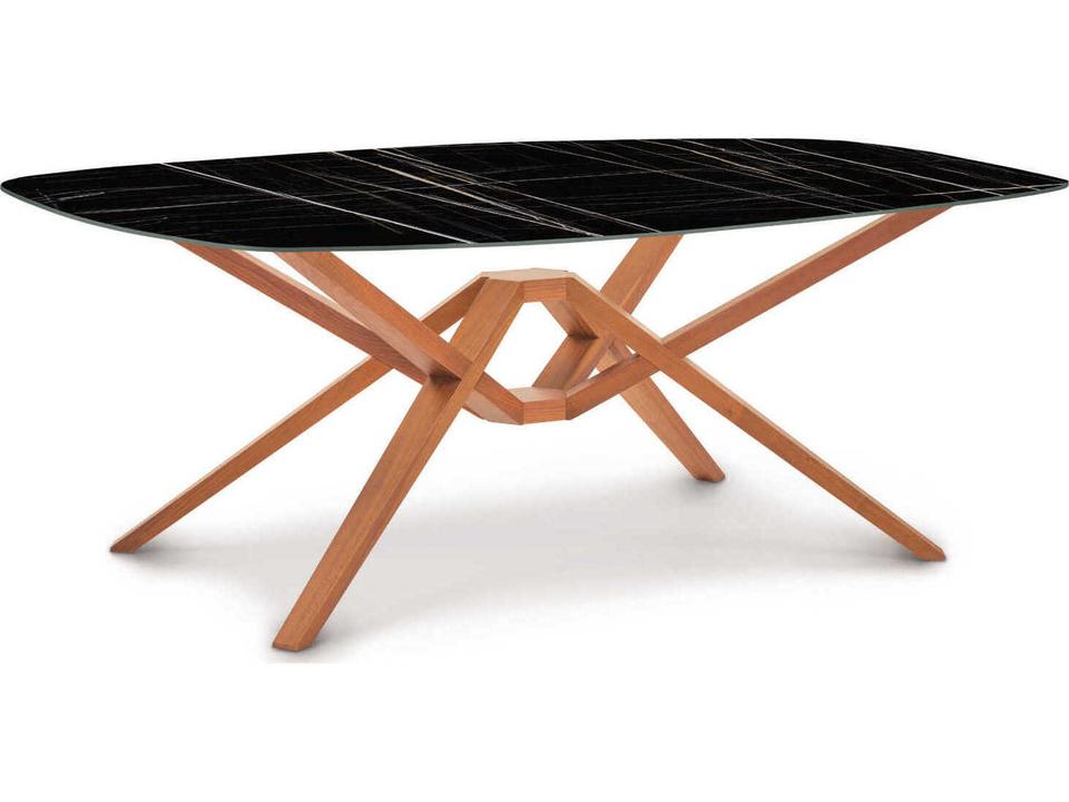 Exeter Rectangular Dining Table Sintered Stone Top Solid Wood Base
