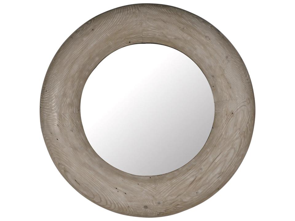 Oliver Round Wall Mirror in Grey Wash