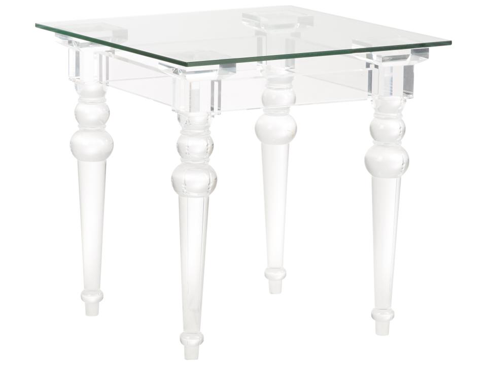 Square Glass Clear End Table