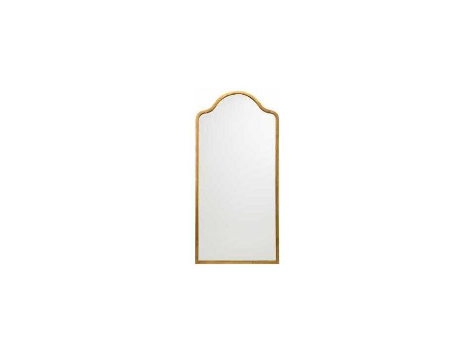 Scalloped Top Mirror Gold Antique Leaf Finish