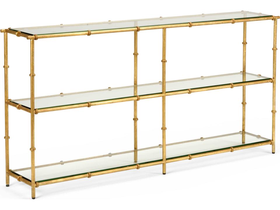Claire Bell Lauren Rectangular Glass Gold Console