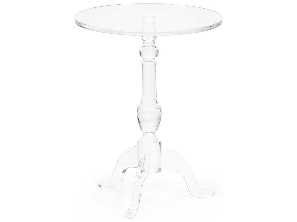 Acrylic Pedestal Round Side Table Clear