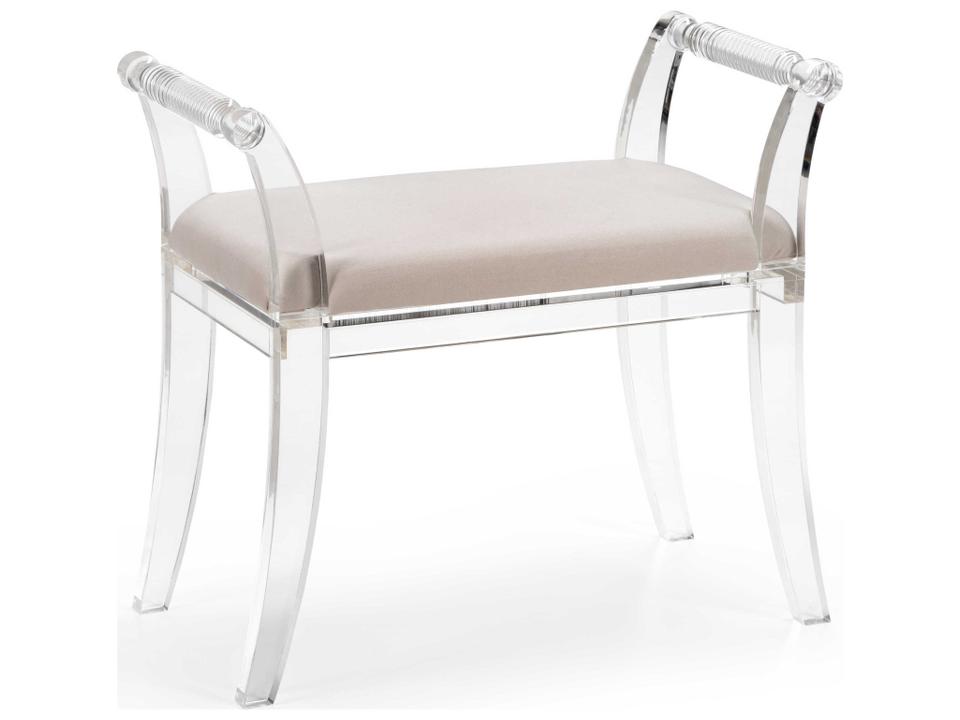 Neoclassic Acrylic Bench with Muslin Cushion