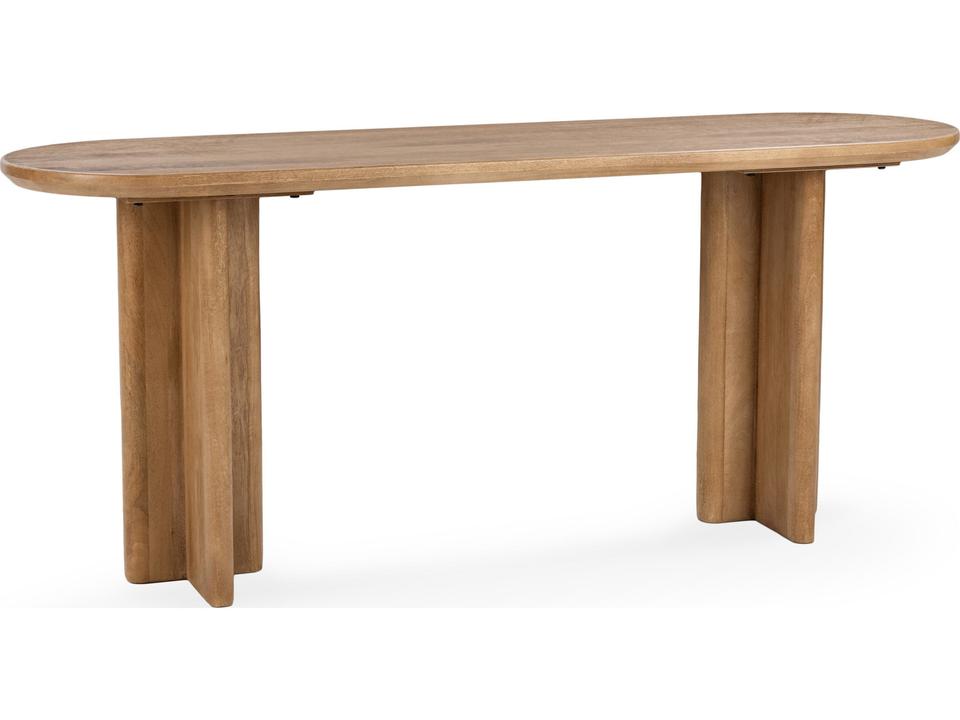Montengo Oval Console Table in Natural Maple Finish