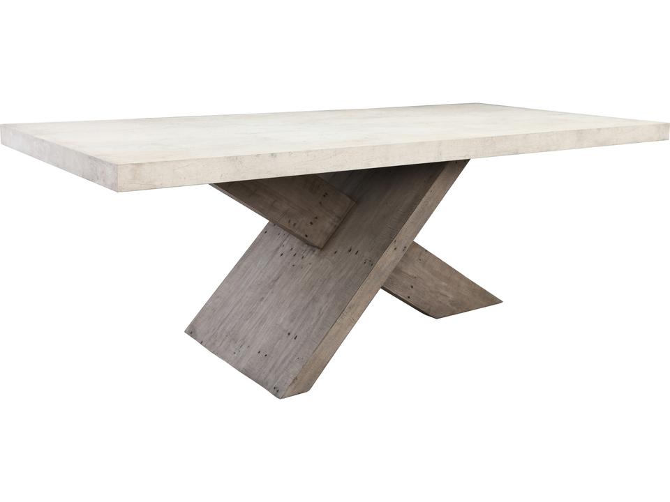 Durant 84-Inch Rectangle Dining Table in Distressed Gray Pine and Concrete Laminate