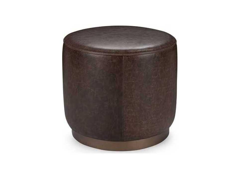 Clair Round Leather End Table