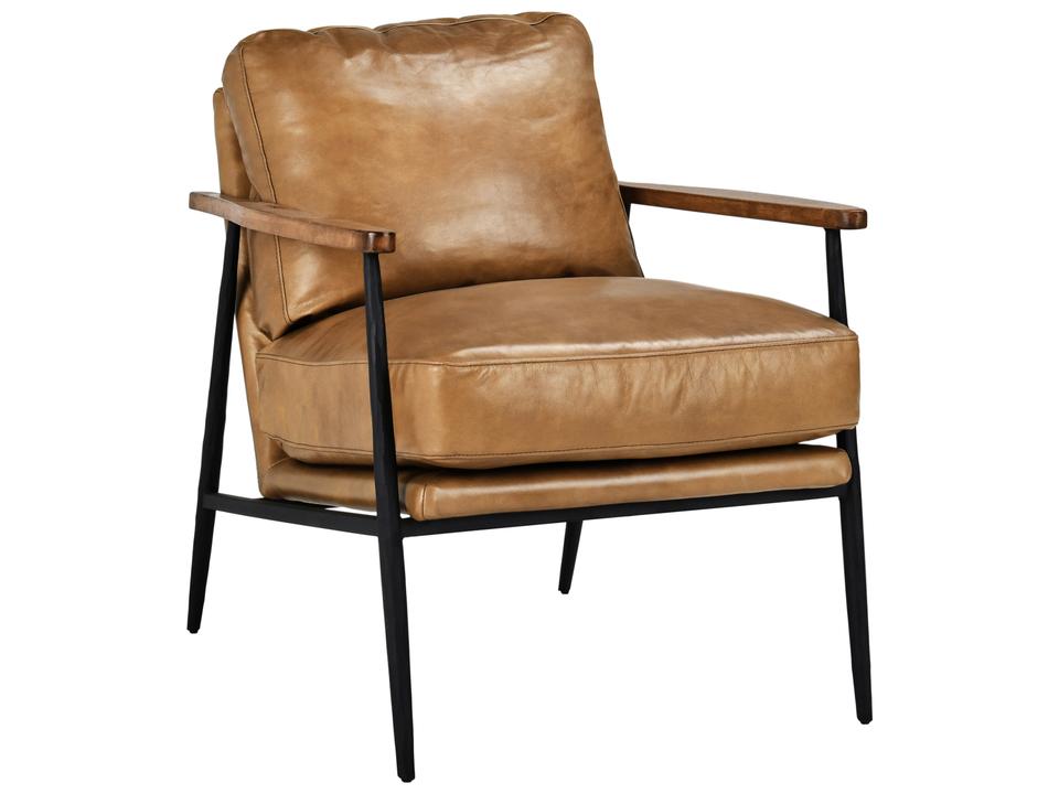 Christopher Accent Club Chair in Tan Top Grain Leather