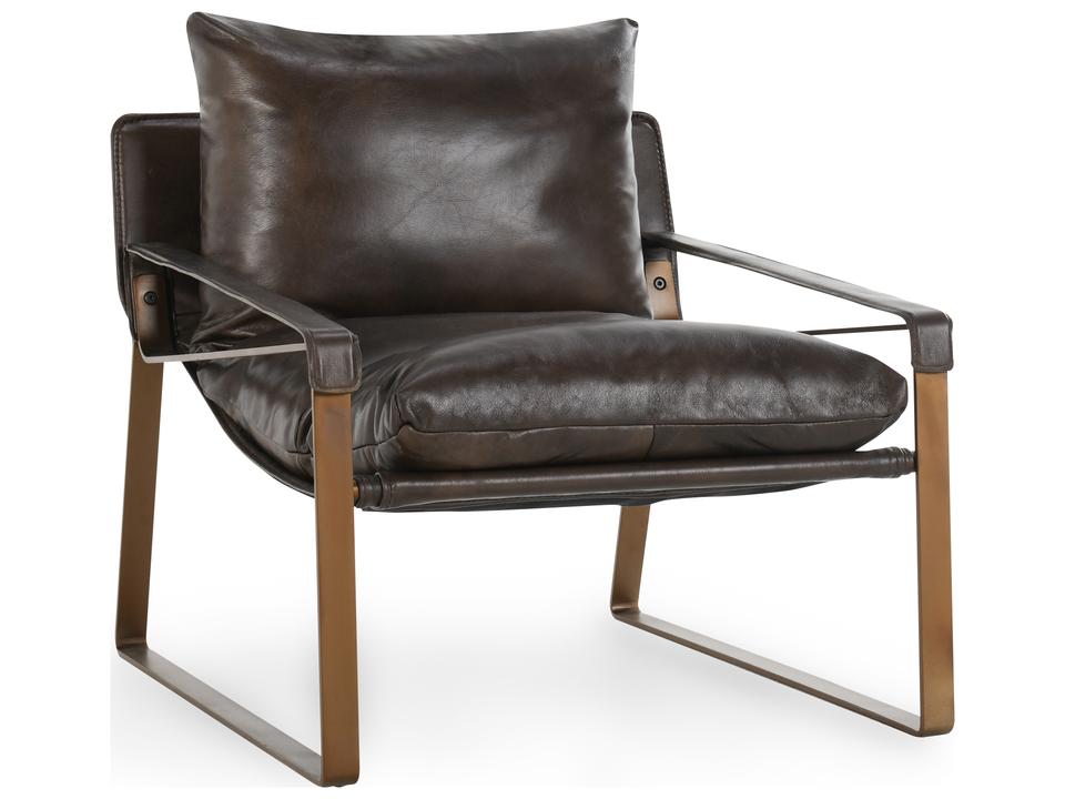 Morgan Accent Chair Brown Top Grain Leather