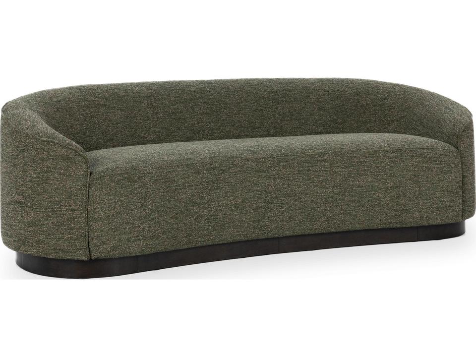 Beverly Curved Polyester Sofa in Oatmeal