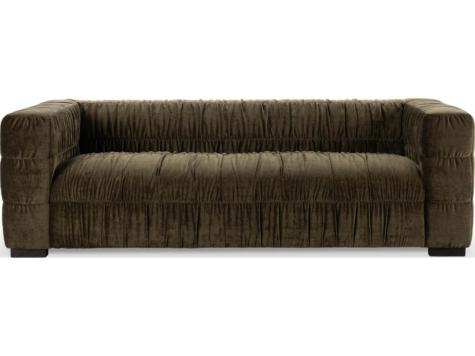 Afeela 3-Seat Polyester Fabric Sofa in Fern Green