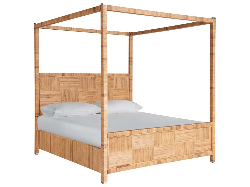 Coastal Living by Universal Weekender Chatham King Poster Bed in Natural Rattan