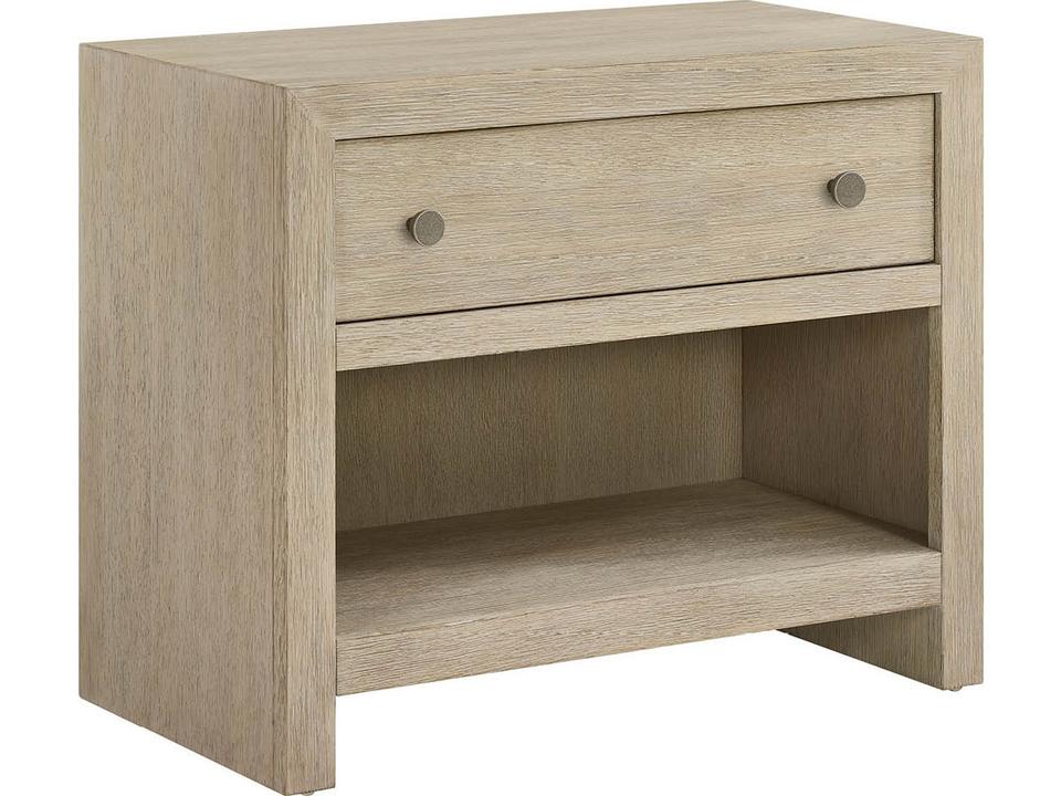 Escape Bedside Table with Stone Top in Sandbar Finish