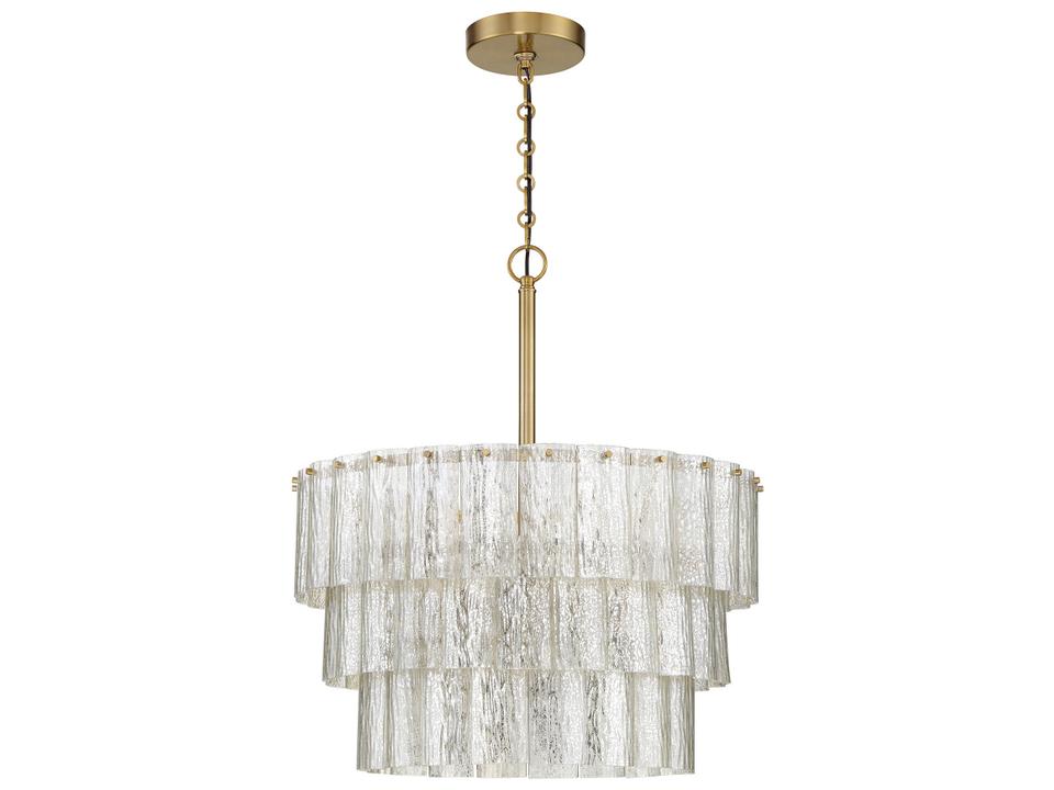 Museo 9-Light Tiered Pendant Light in Satin Brass
