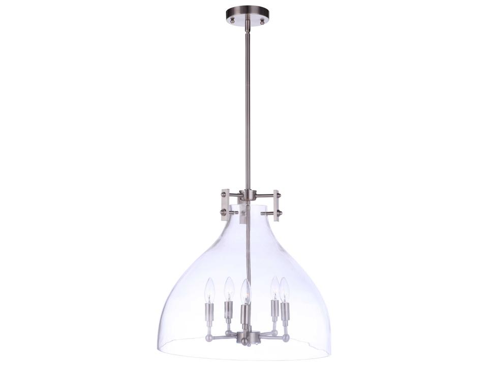 Chardonnay 5-Light Pendant Light in Satin Brass with Clear Glass