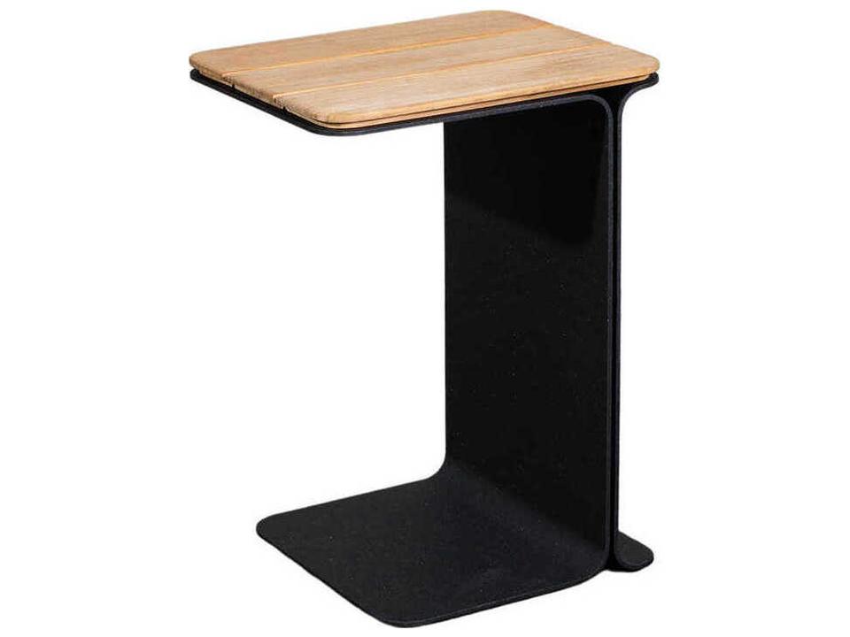 Mega Outdoor Side Table Teak Top Lava Grey