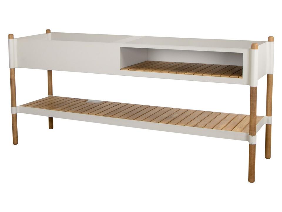 Cane-line Sticks Kitchen Module with Teak Shelf in Sand Aluminum