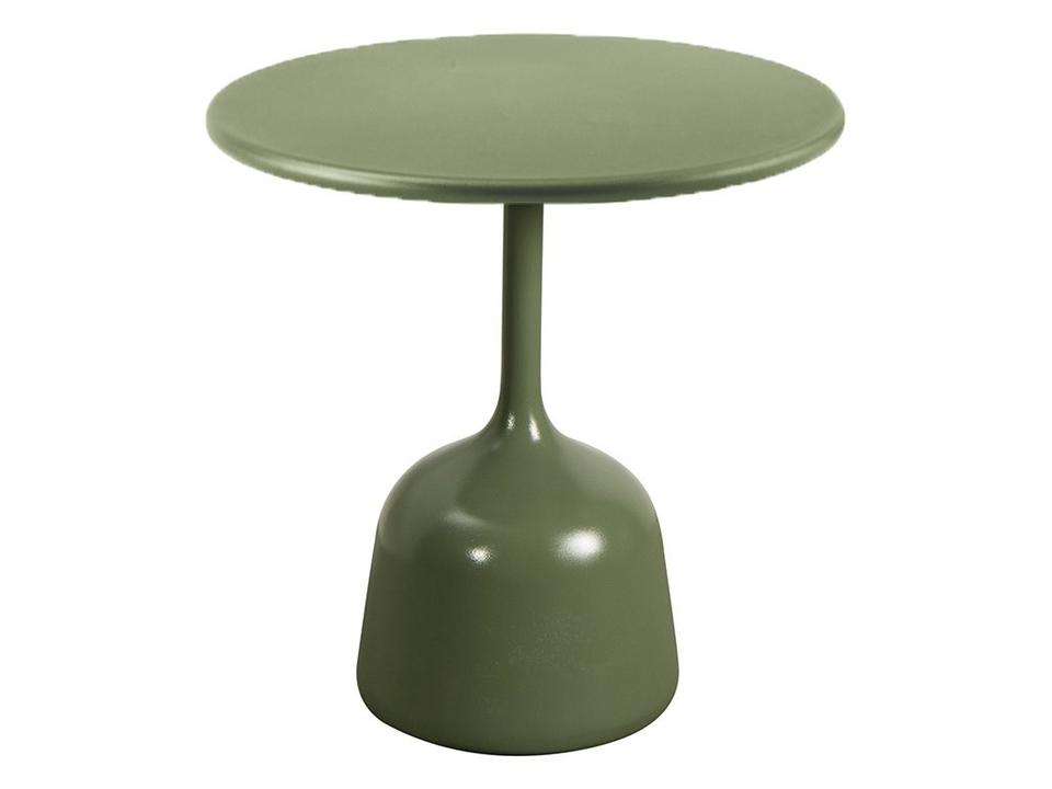 Cane Line Glaze Small Aluminum Coffee Table Base in Olive Green