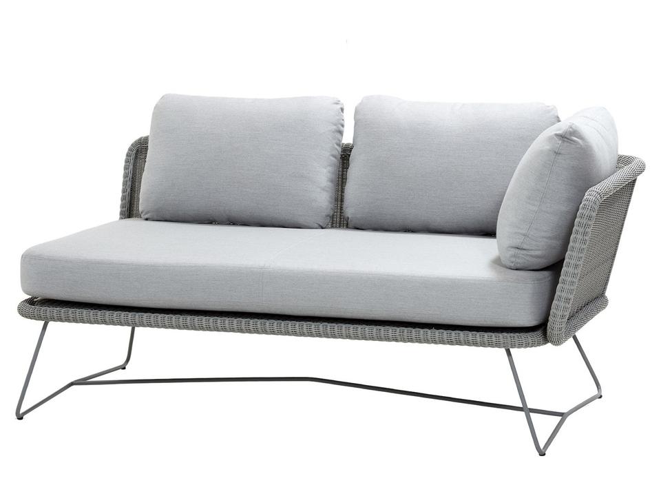 Horizon Light Grey Weave 2-Seater Sofa Left Module