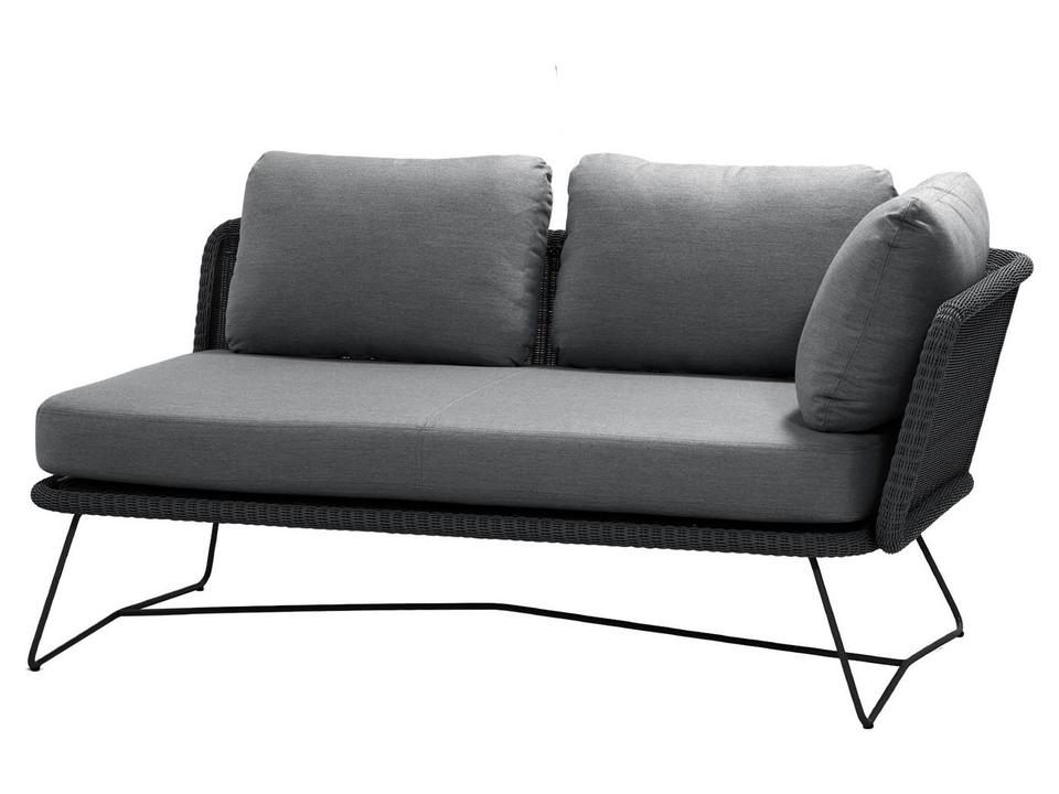 Horizon Black Weave 2-Seater Sofa Left Module