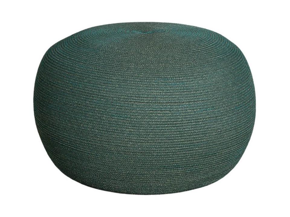 Circle Dark Green Soft Rope Footstool Large