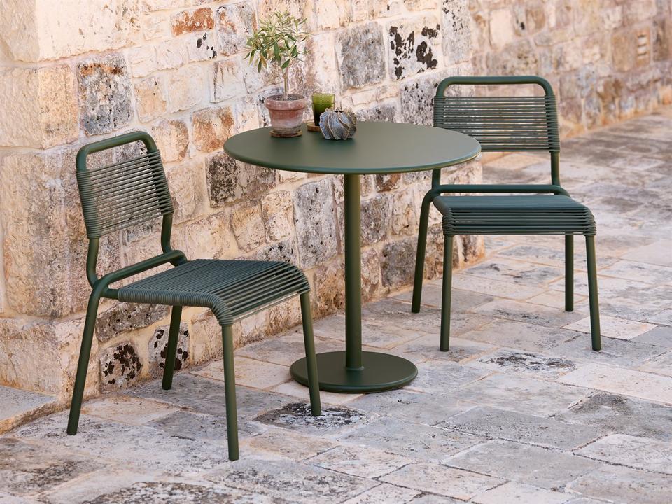 Al Dente Dark Green Aluminum Bistro Set