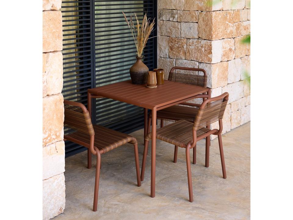 Al Dente Desert Red Aluminum Dining Set
