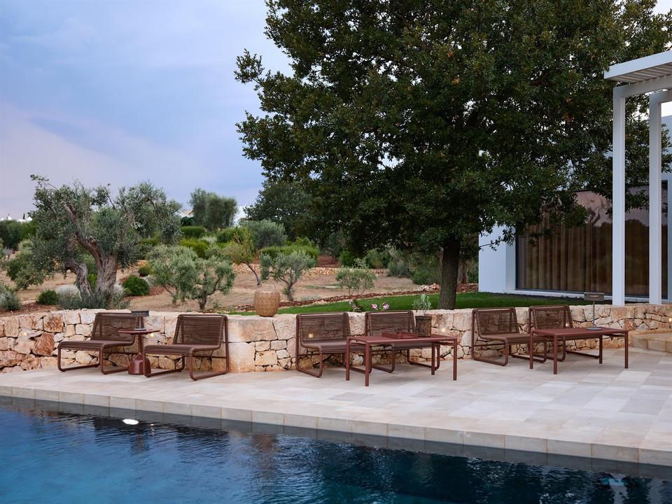 Al Dente Desert Red Aluminum Lounge Set