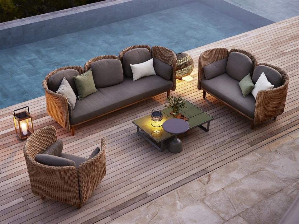 Arch Natural/Taupe Flat Weave Lounge Set
