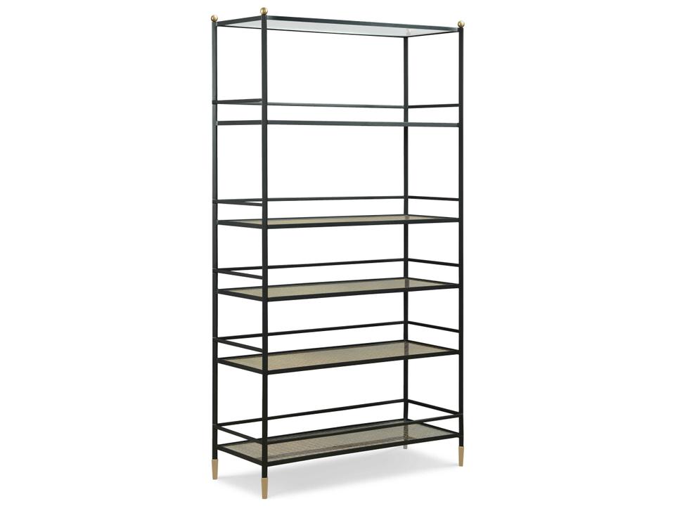 Thomas Obrien Rustic Black / Brass Tom-Tom Etagere