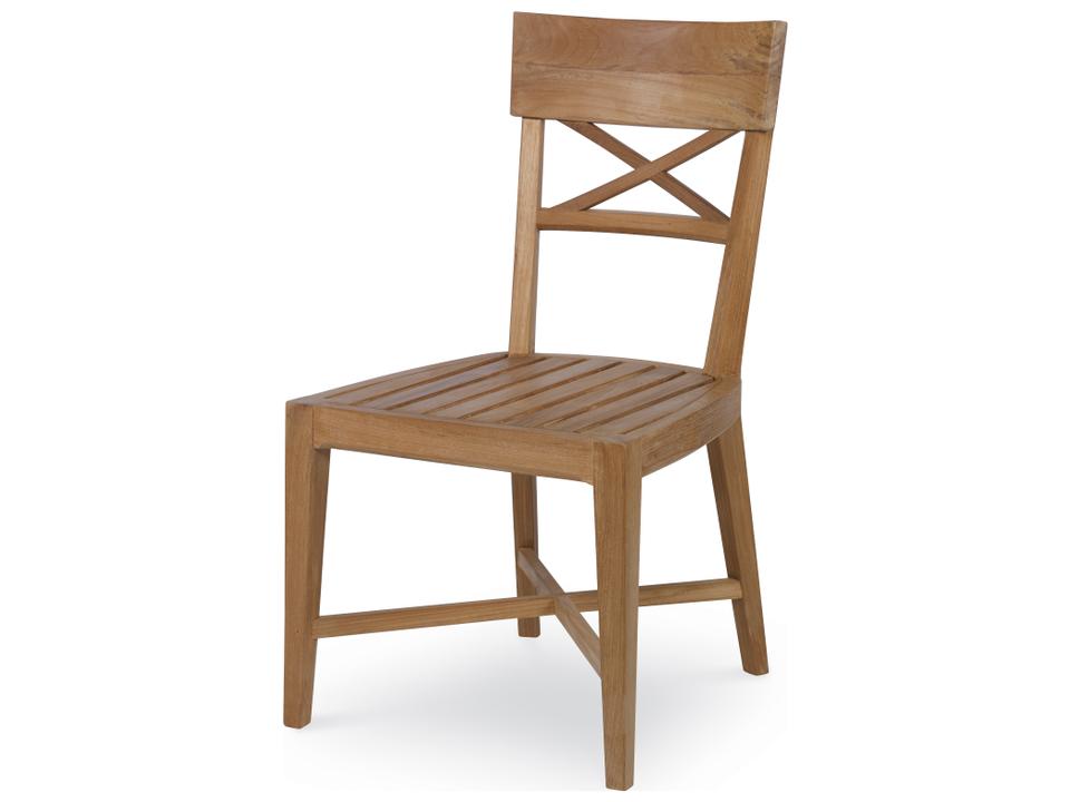 West Bay Teak Outdoor Dining Side Chair in Natural Finish