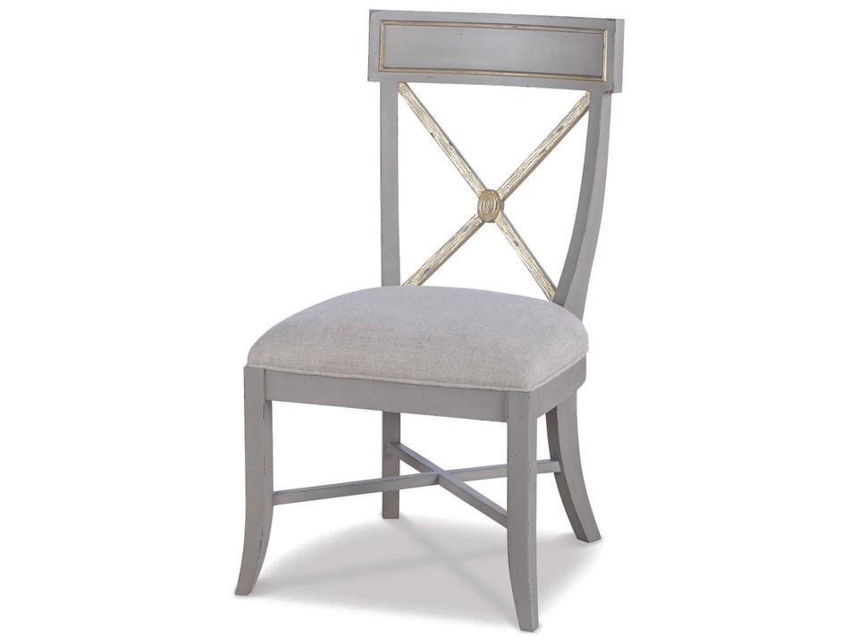 Monarch Madeline Upholstered Dining Side Chair in Distressed Grey