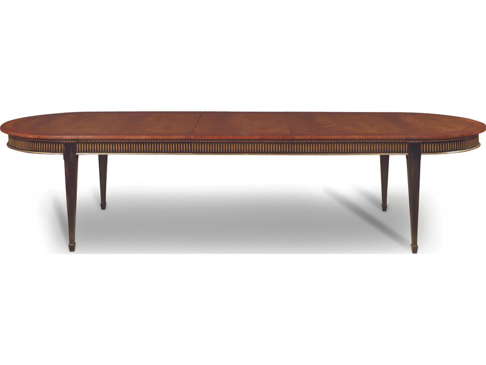 Monarch Barrington Oval Dining Table in Distressed Black and Gold with Mahogany Top
