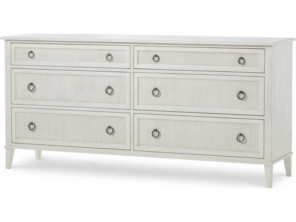 Monarch Hampton 6-Drawer Dresser in Chalk Ash Finish