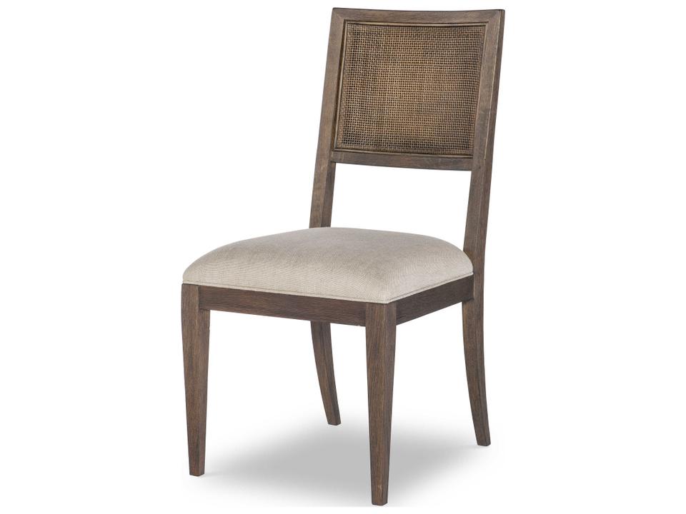 Monarch Parker Upholstered Dining Side Chair in Dark Brown Oak