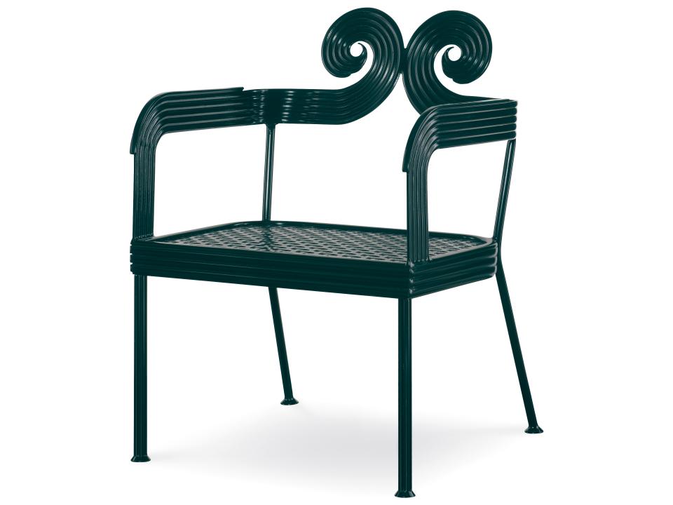 Augustine Metal Garden Dining Armchair in Litchfield Green