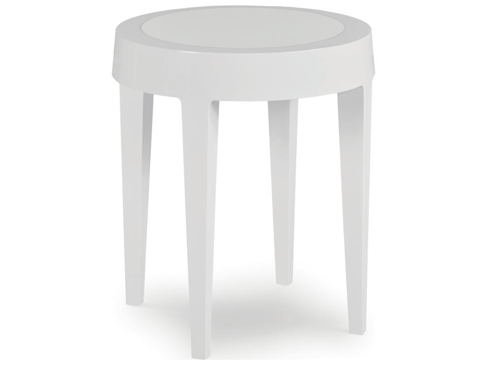 Sail Round End Table with Tempered Glass Top
