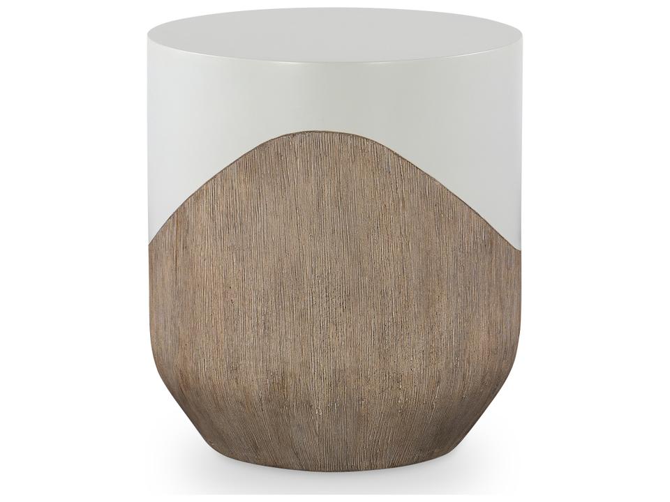 Complements Concrete Danny Round Faux Oak Top End Table