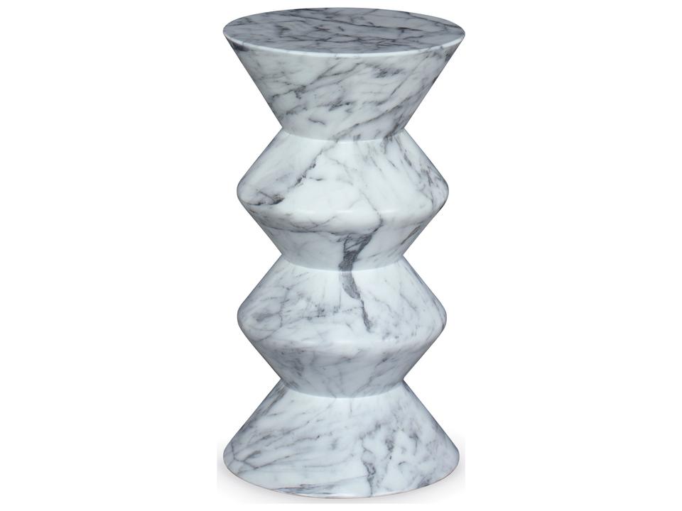 Complements Round Martini Table Faux Marble Finish