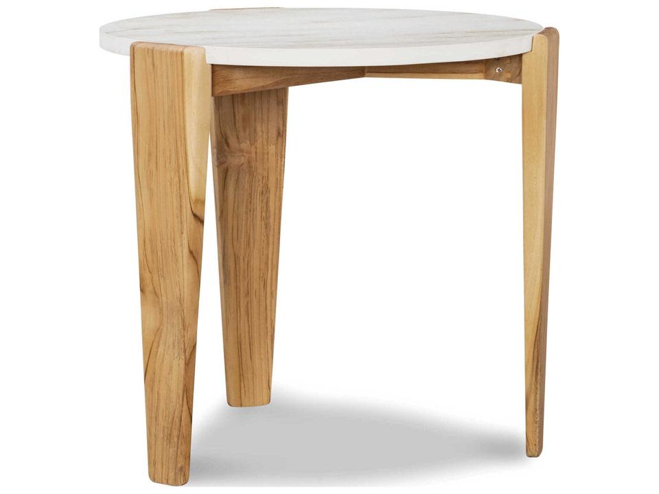 Verde Round End Table in Teak