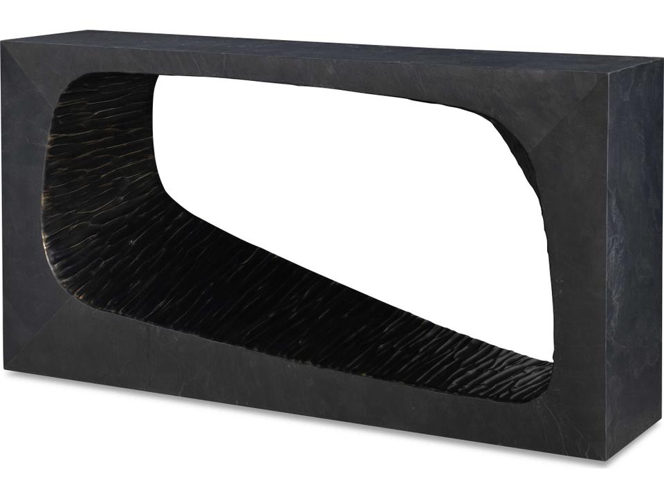 Grand Tour Rectangle Console Table Slate and Bronze