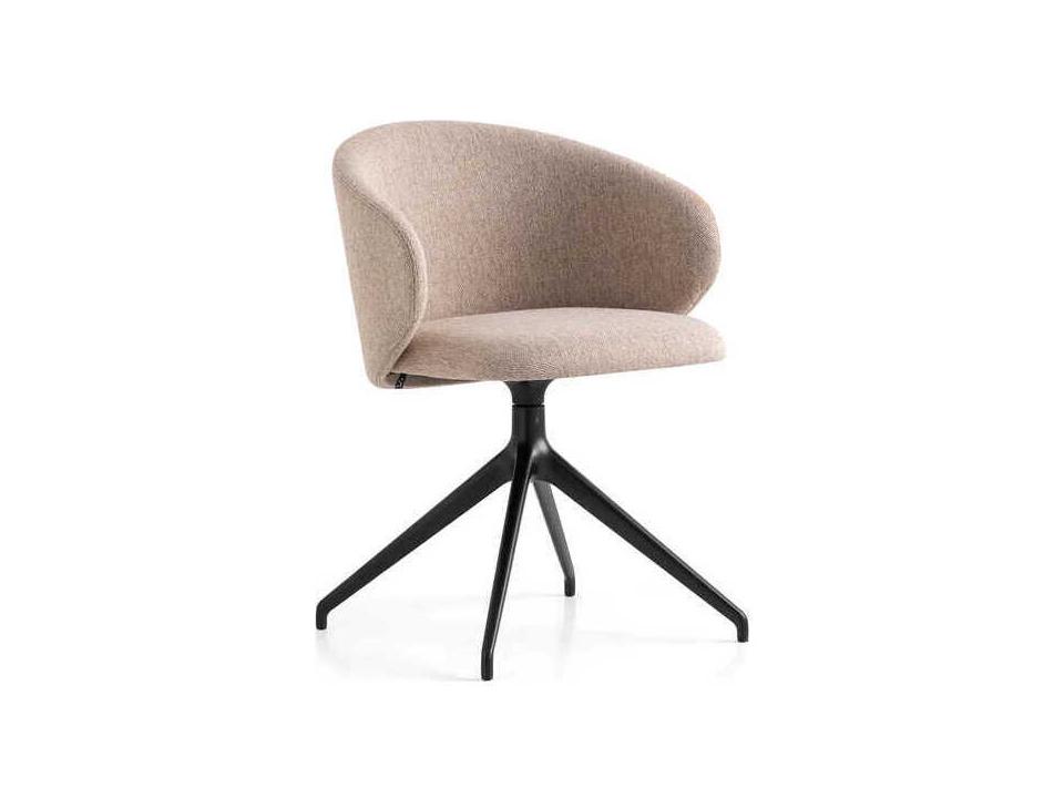 Tuka Beige Upholstered Swivel Office Chair