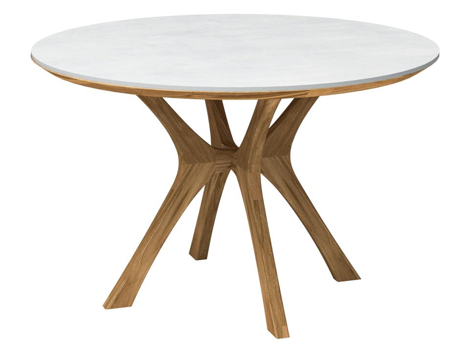 Fresco 47" Ceramic Top Round Dining Table Taupe