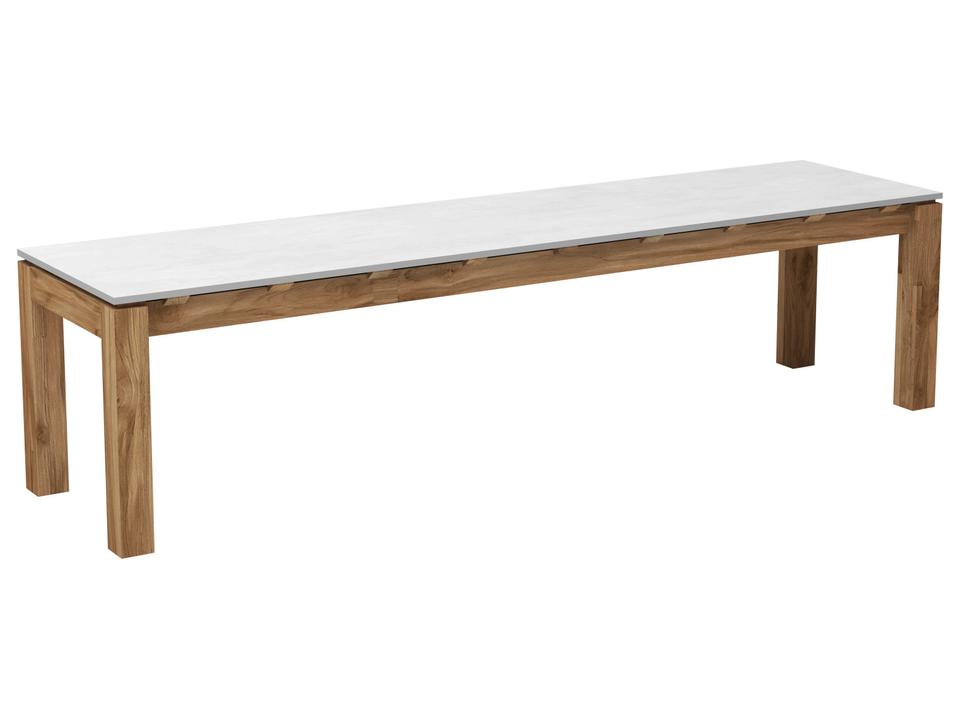 Fresco 70" Ceramic Top Teak Bench Taupe