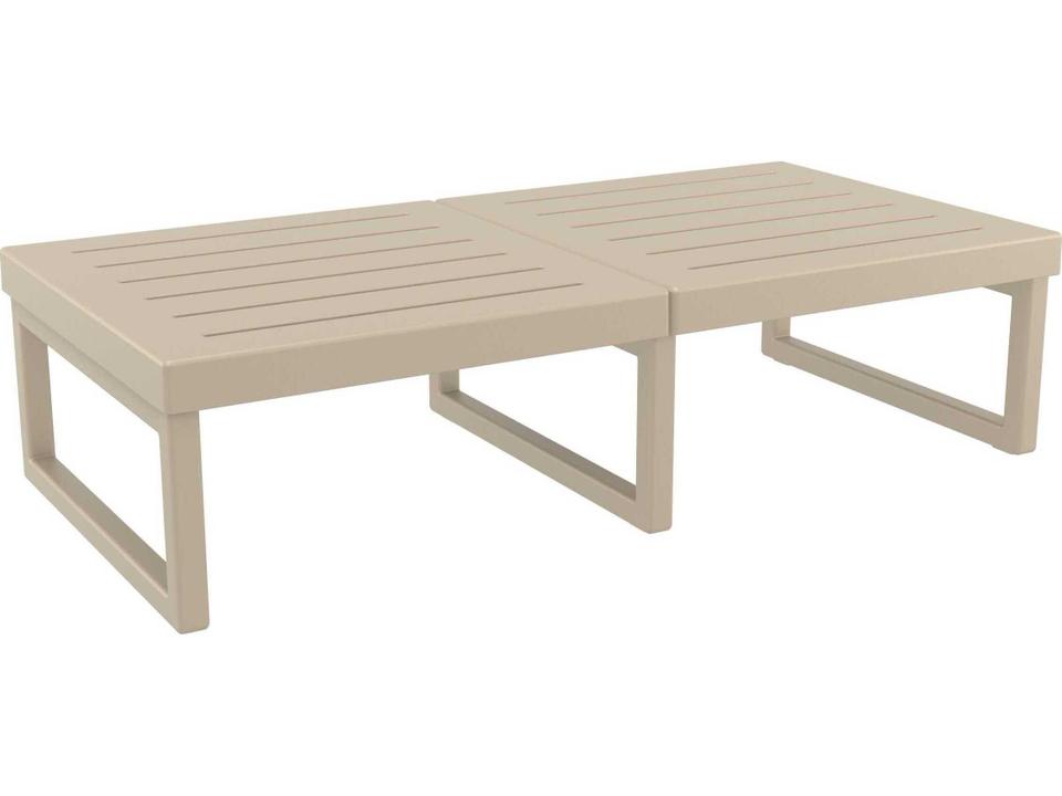 Mykonos Rectangular Resin Coffee Table in Taupe