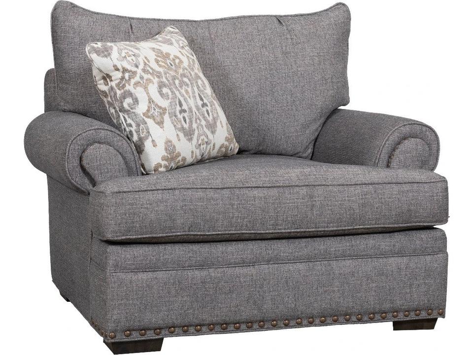 Essentials Chair and a Half with Rolled Arms and Nailhead Trim