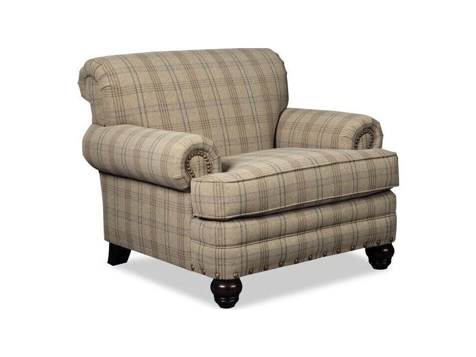 Essentials Upholstered Chair with Rolled Arms and Tapered Wood Legs