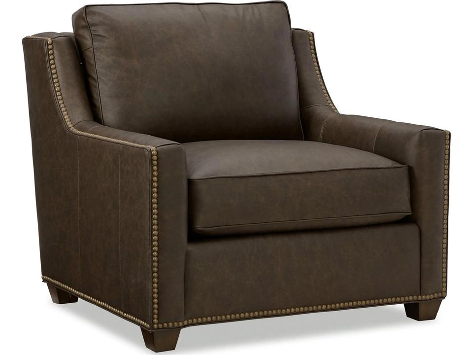 CM Leather Customizable Chair and a Half with Nailhead Trim